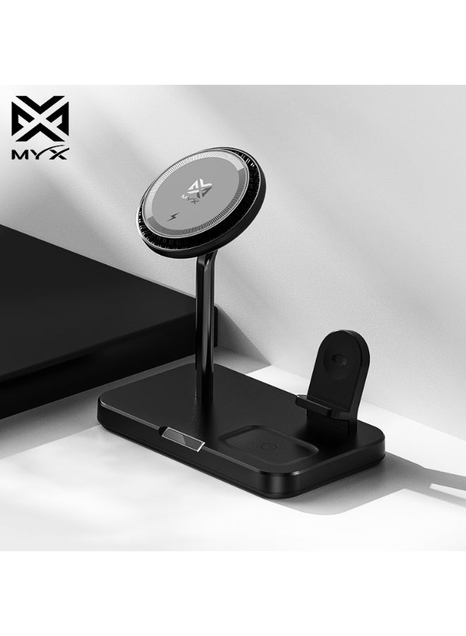 MYX TriFlux 3-in-1 Magnetic Wireless Fast Charger 15W | iOS/Android Compatibility | Smart Charging Technology - Image 5